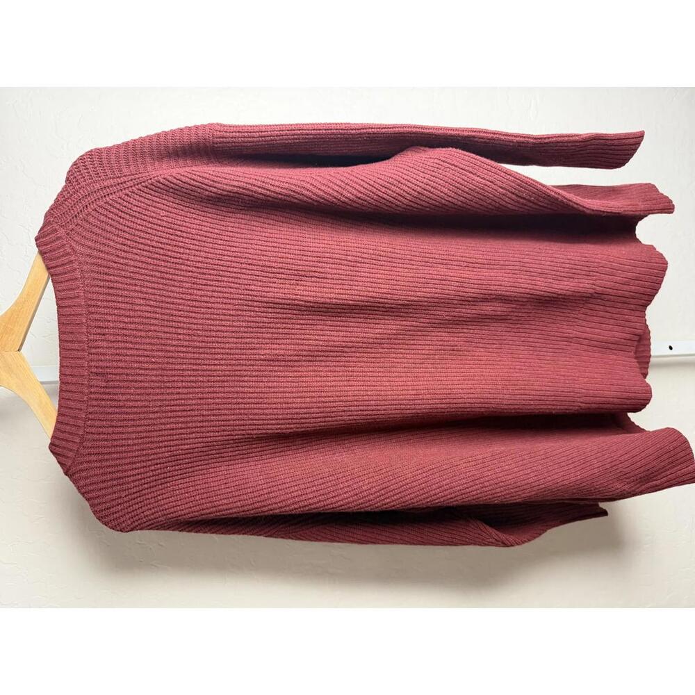 Ava & Viv Womens Ribbed V-Neck Sweater Burgundy 3X NWT - Picture 3 of 6